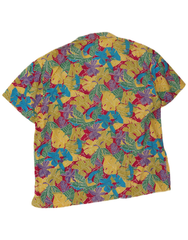 Camisa Vintage Hombre Manga Corta XL Multicolor Floral