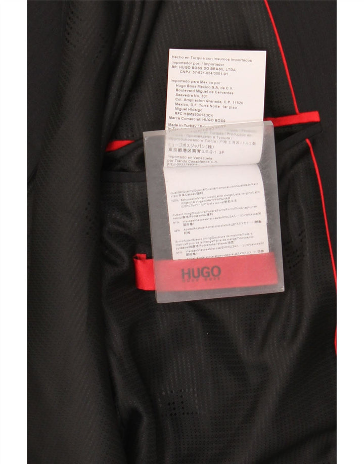 Hugo Boss Chaqueta tipo blazer de 2 botones para hombre EU 46 Small Black Wool