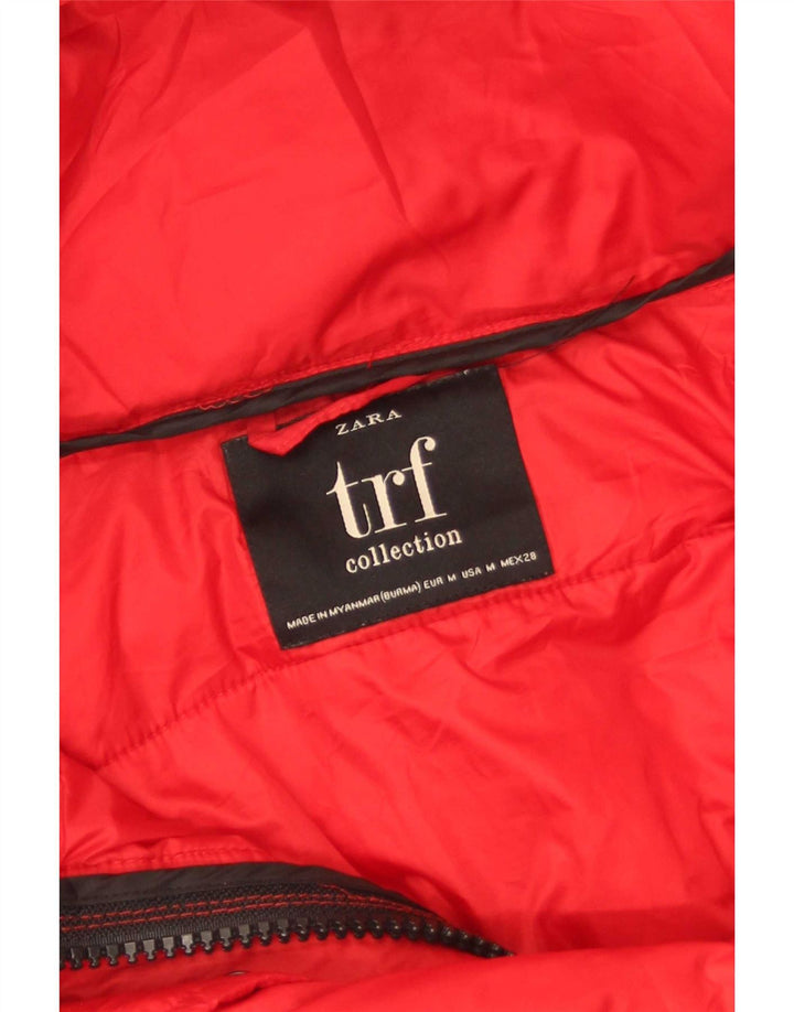 Zara Mujer Trafaluc Chaqueta Acolchada Extragrande Con Capucha Reino Unido 44 Mediano Rojo