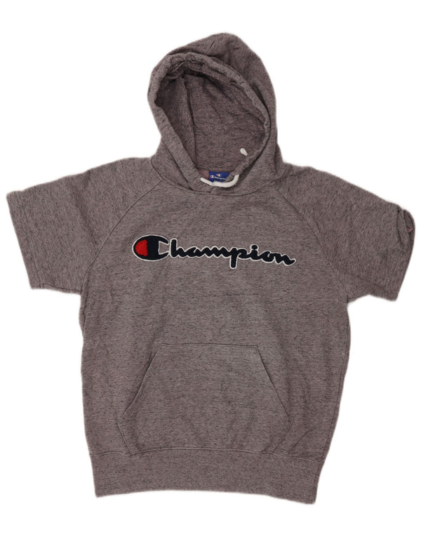 Champion Sudadera con capucha gráfica de gran tamaño para mujer Reino Unido 10 Pequeño gris moteado