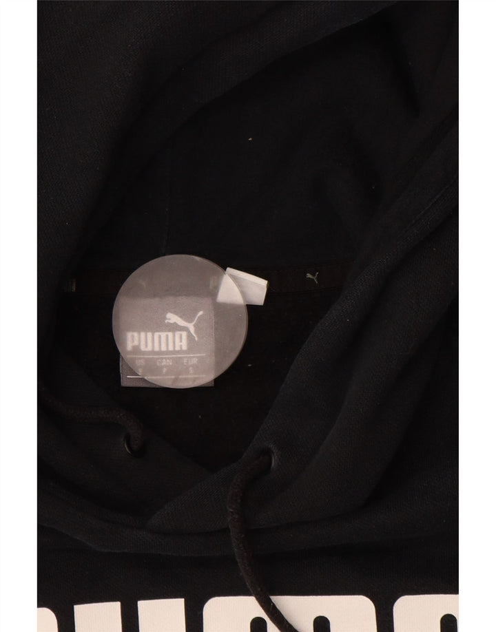 PUMA Jersey con capucha gráfica para hombre pequeño de algodón negro