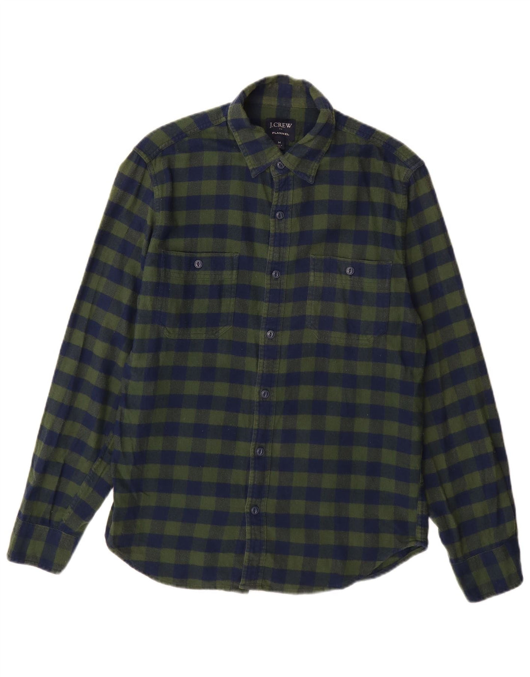 Camisa de franela para hombre J. Crew de algodón a cuadros en azul medio