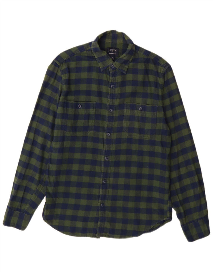 Camisa de franela para hombre J. Crew de algodón a cuadros en azul medio