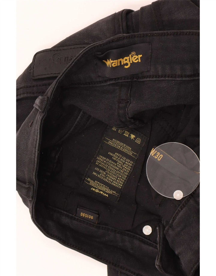 Wrangler Jeans Ajustados Desgastados para Mujer W30 L26 Algodón Negro