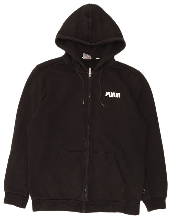 Puma Sudadera con capucha y cremallera para hombre, talla mediana, negra