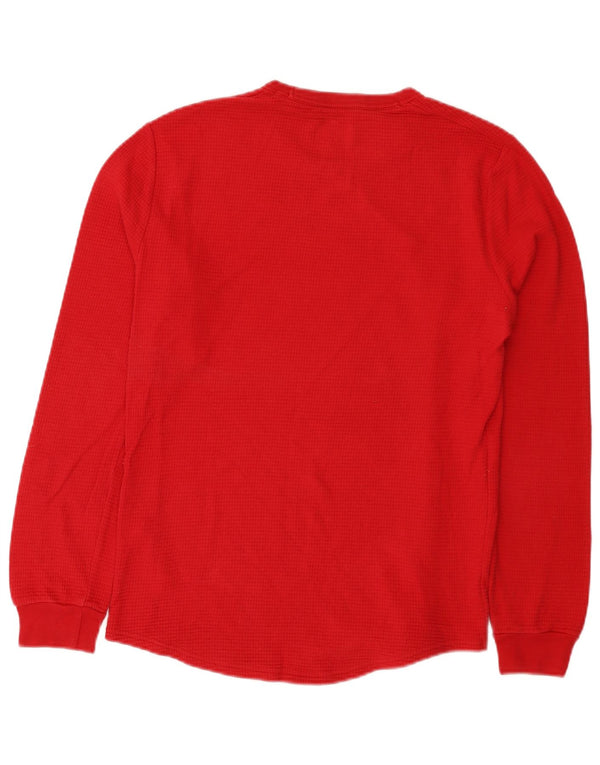 Hollister Hombre Regular Graphic Top Manga Larga Pequeño Algodón Rojo