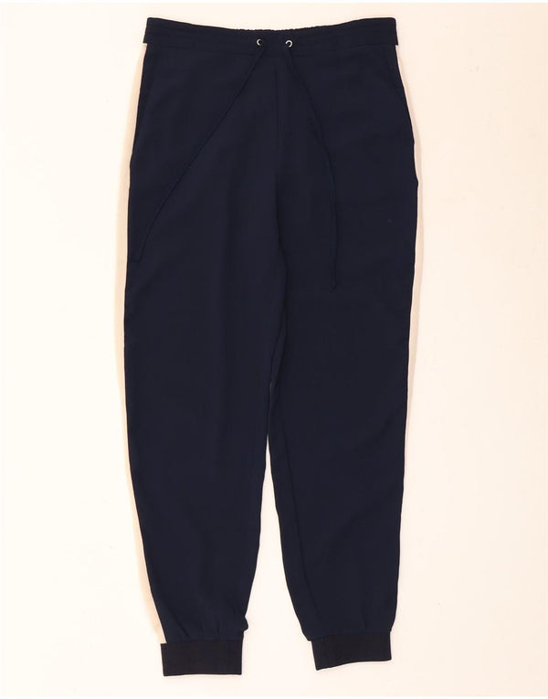 Zara Mujer Pantalones De Chándal Joggers UK 6 XS Azul Marino Colorblock