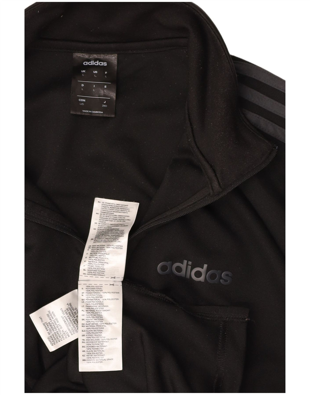 ADIDAS Mens Climalite Zip Neck Jersey Chándal Top Grande Negro