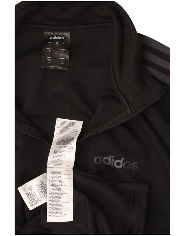 ADIDAS Mens Climalite Zip Neck Jersey Chándal Top Grande Negro