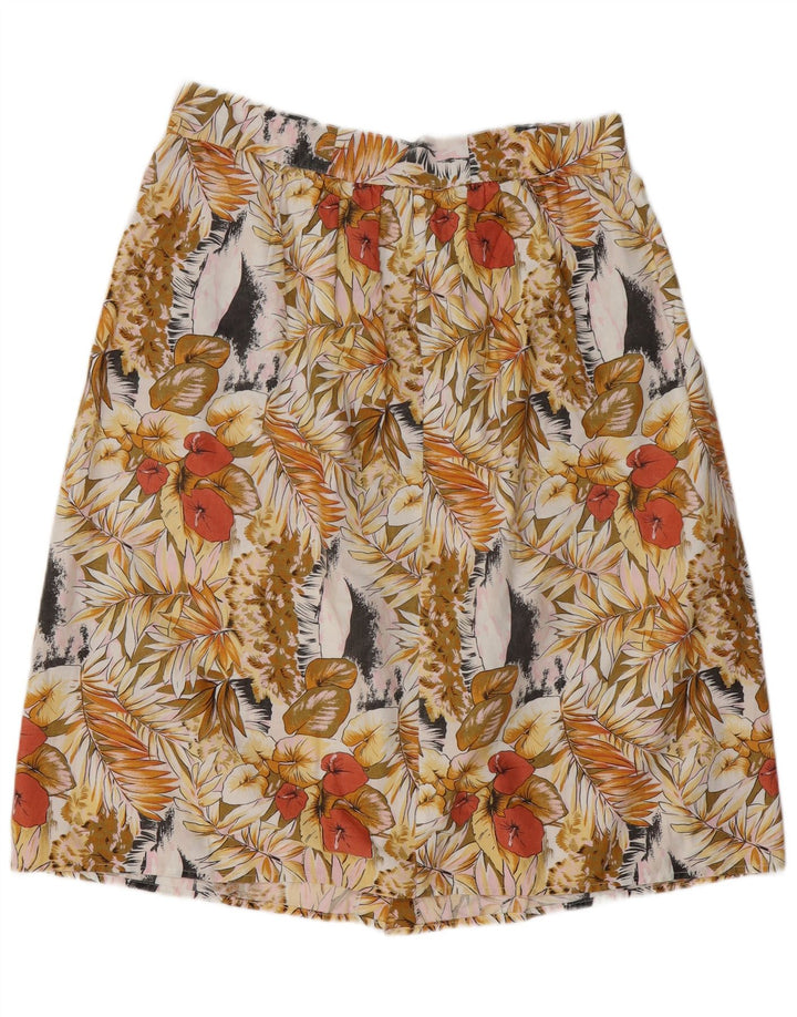 VINTAGE Mujer A-Line Falda W34 Grande Multicolor Floral