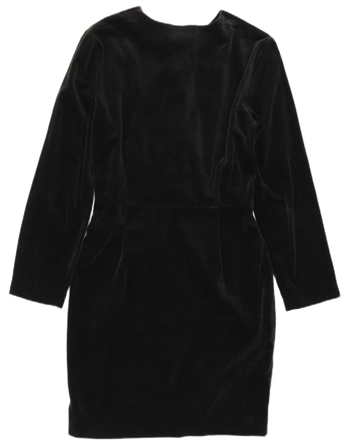 SISLEY Vestido tubo de terciopelo para mujer UK 6 XS Algodón negro