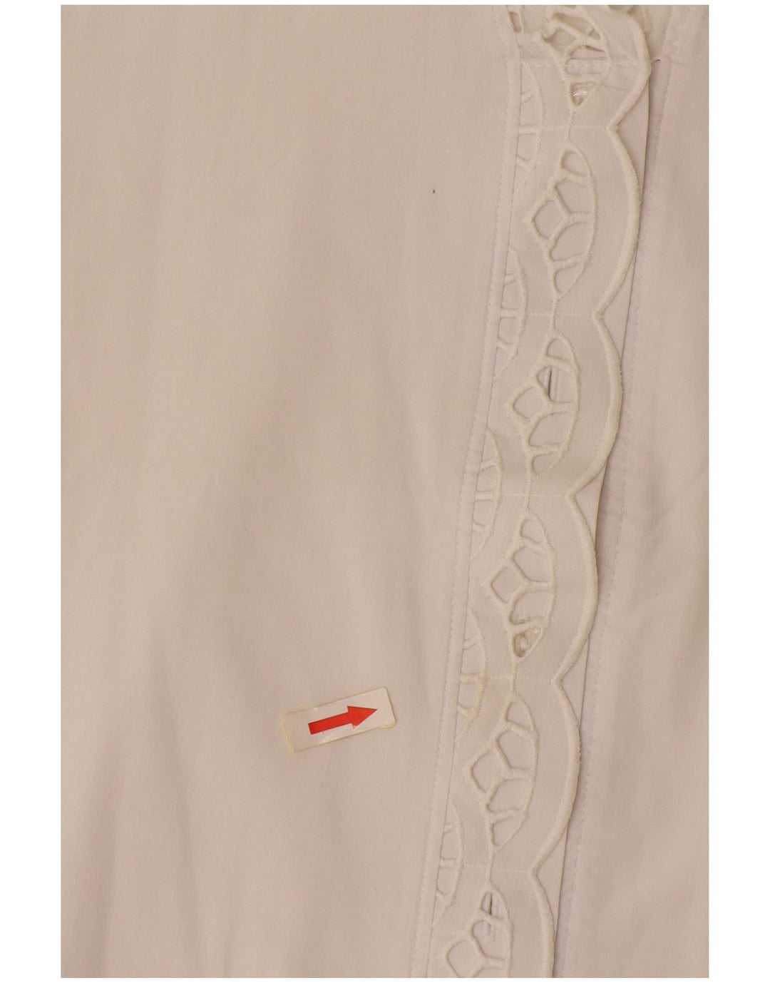 Vintage mujer manga corta camisa blusa EU 38 medio blanco
