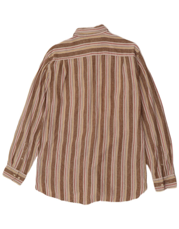 Camisa Tommy Hilfiger Hombre Lino Rayas Beige Medio