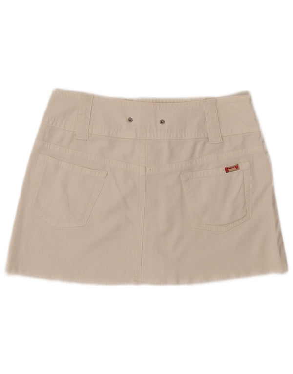 Guess Mujer Minifalda Vaquera Mediana W32 Blanco