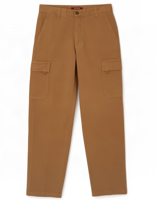 Carrera Mens Straight Cargo Trousers IT 48 Medium W33 L34 Beige Cotton