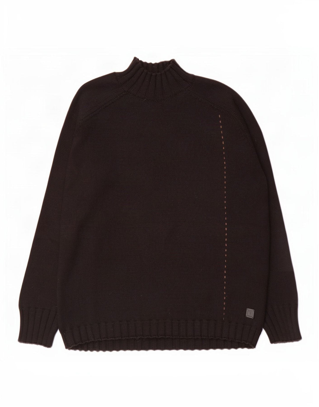 Jersey Hombre Trussardi Jeans Cuello Alto Lana Negro Grande