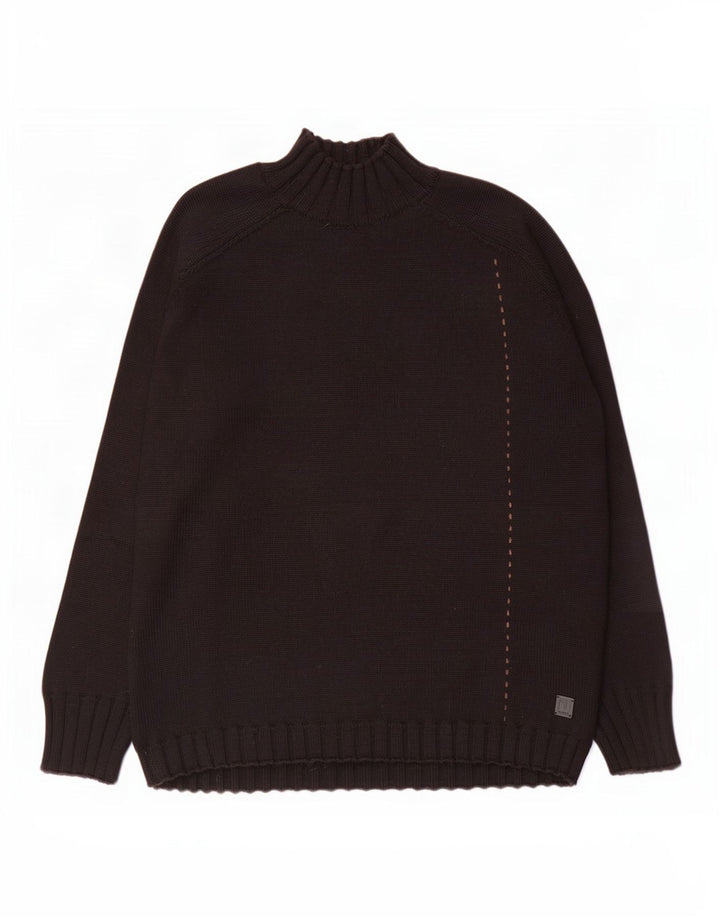 Jersey Hombre Trussardi Jeans Cuello Alto Lana Negro Grande