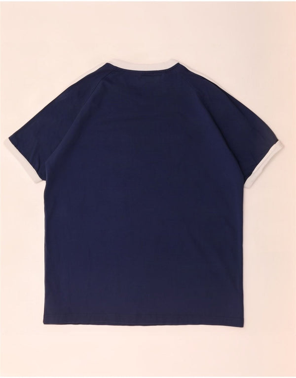 Adidas Hombre Camiseta Top XL Azul Marino Colorblock Algodón
