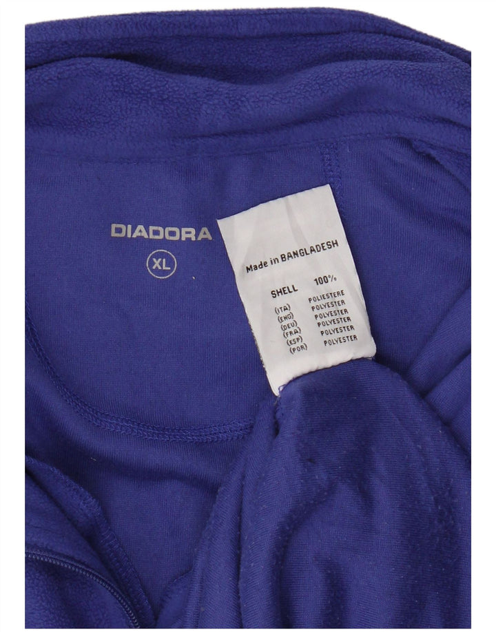 Diadora Jersey de forro polar con cremallera y cuello para mujer ES 40 XL Poliéster azul