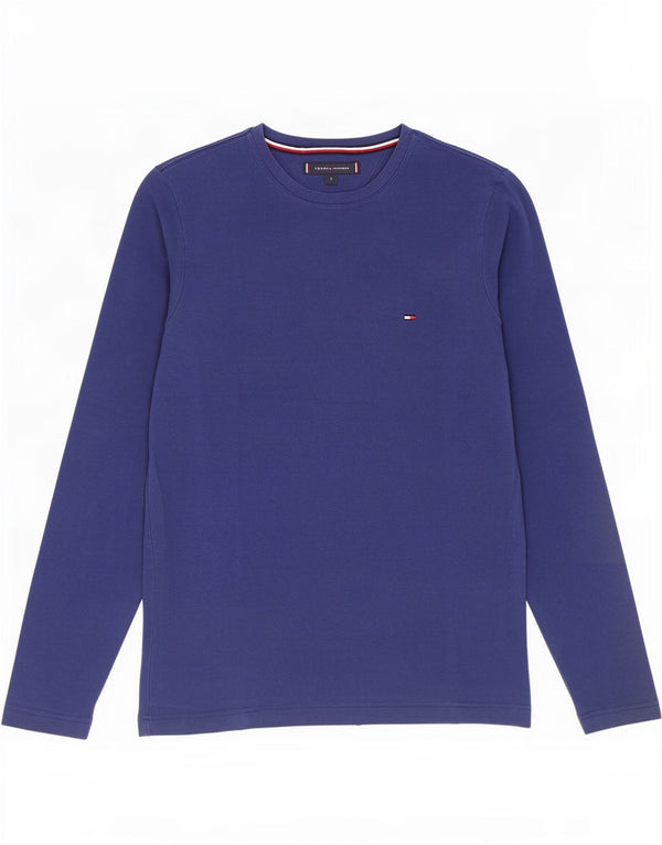 Tommy Hilfiger Hombre Slim Fit Top Manga Larga Algodón Azul Pequeño