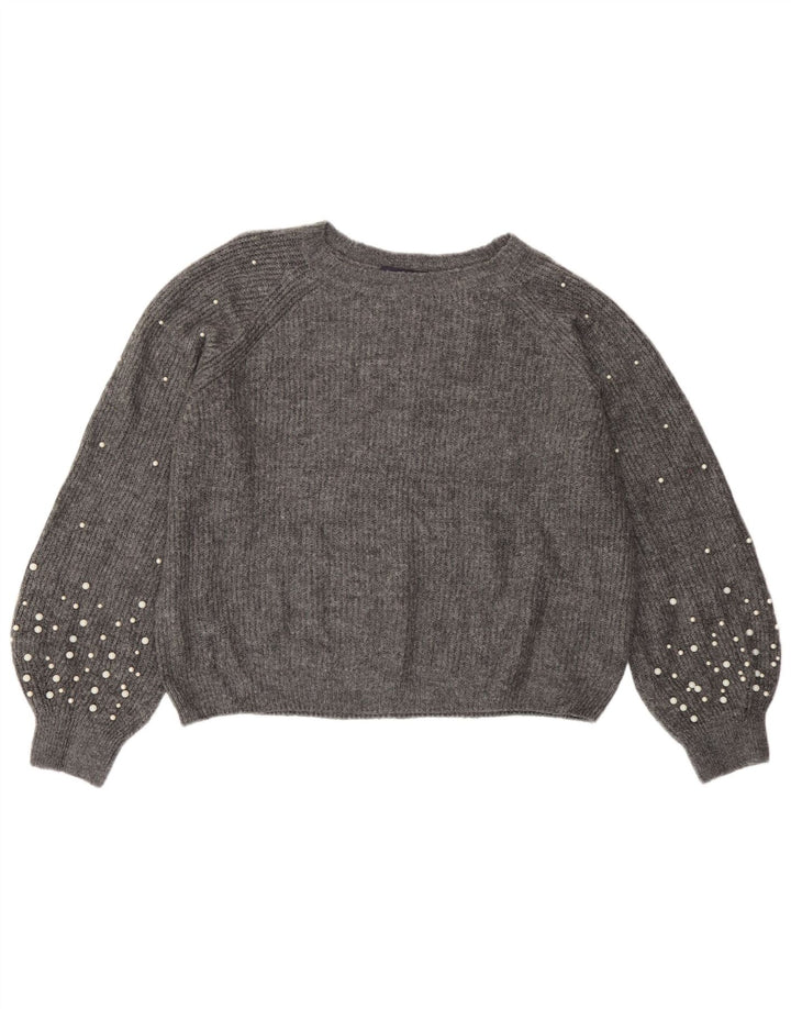 Marks & Spencer Suéter tipo jersey con cuello barco para mujer Reino Unido 44 Gris medio moteado
