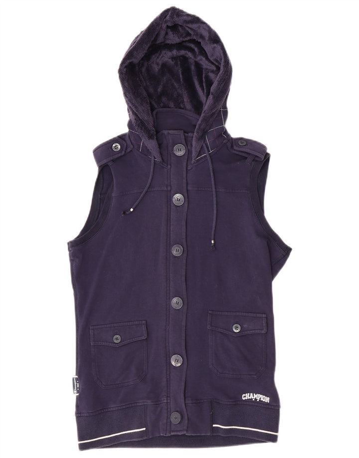 Champion Chaqueta de chándal con capucha para mujer UK 12 Medium Purple Check