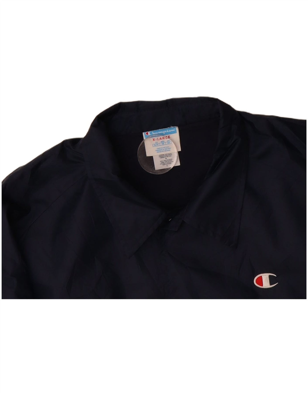 CHAMPION Mens Rain Jacket UK 42 XL Navy Blue Polyester