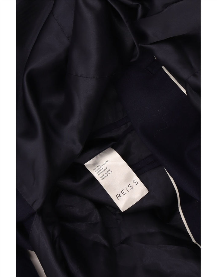 Reiss Chaqueta tipo blazer de 1 botón para hombre UK 38 Mediana lana azul marino