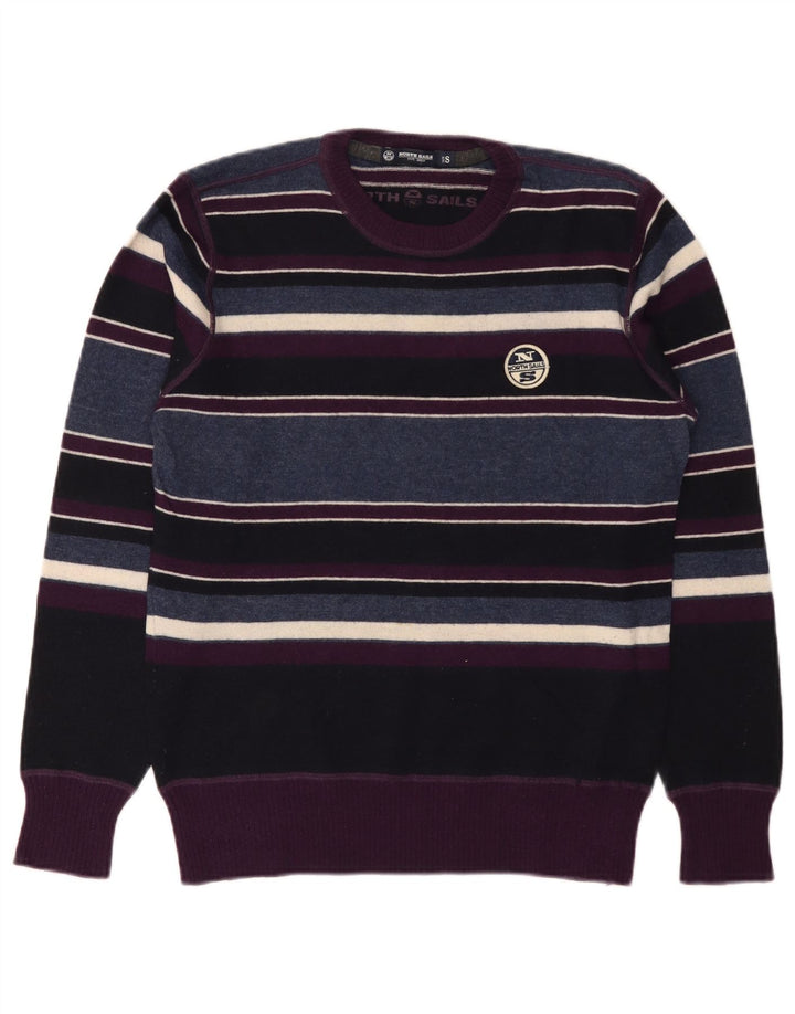 North Sails Jersey De Cuello Redondo Para Hombre Pequeño De Lana A Rayas Multicolor