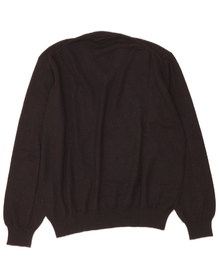 Navigare Jersey con Cuello en V para Hombre, Grande, Lana Negra