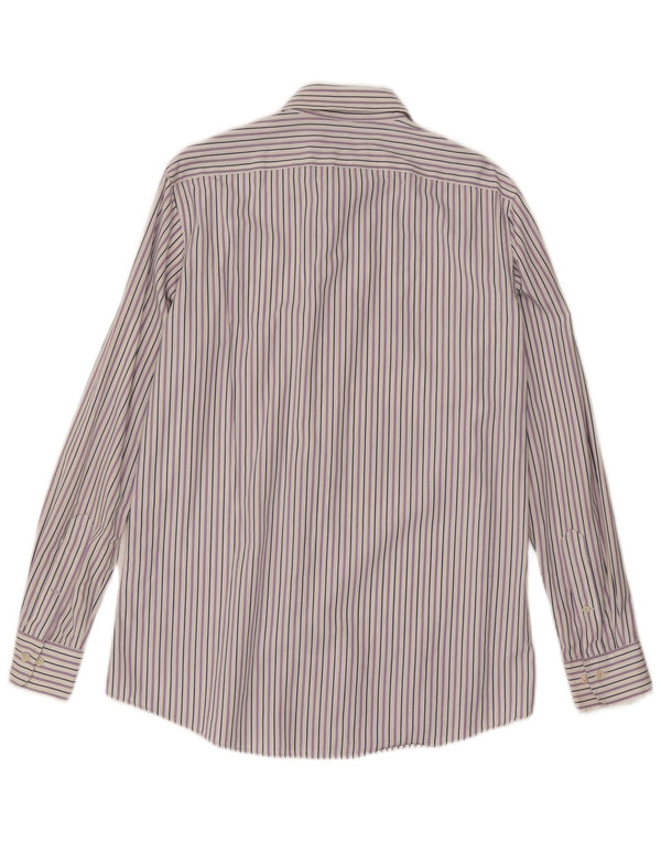 Ralph Lauren Camisa para hombre Talla 15 1/2 Mediano Púrpura Rayas Algodón