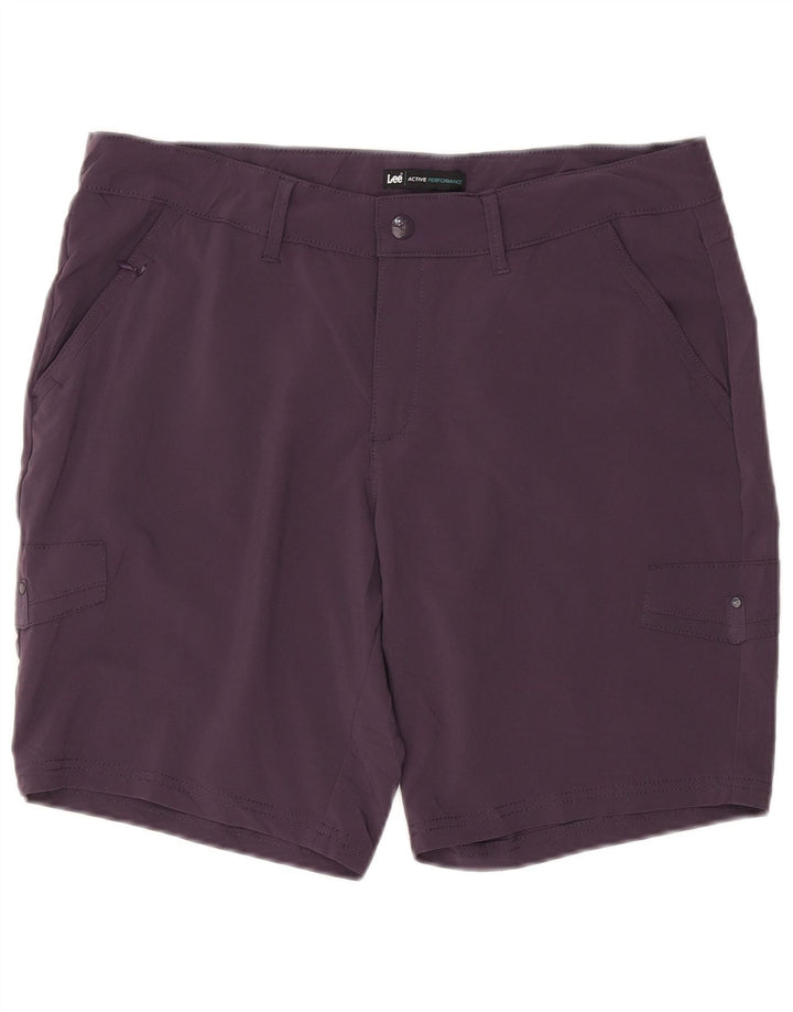 LEE Pantalones cortos cargo para mujer US 14 XL W36 Poliéster morado