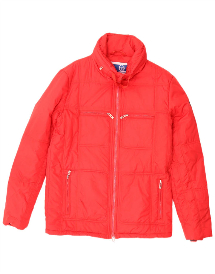 Sergio Tacchini Chaqueta acolchada con capucha para hombre UK 38 Mediano Rojo Poliéster