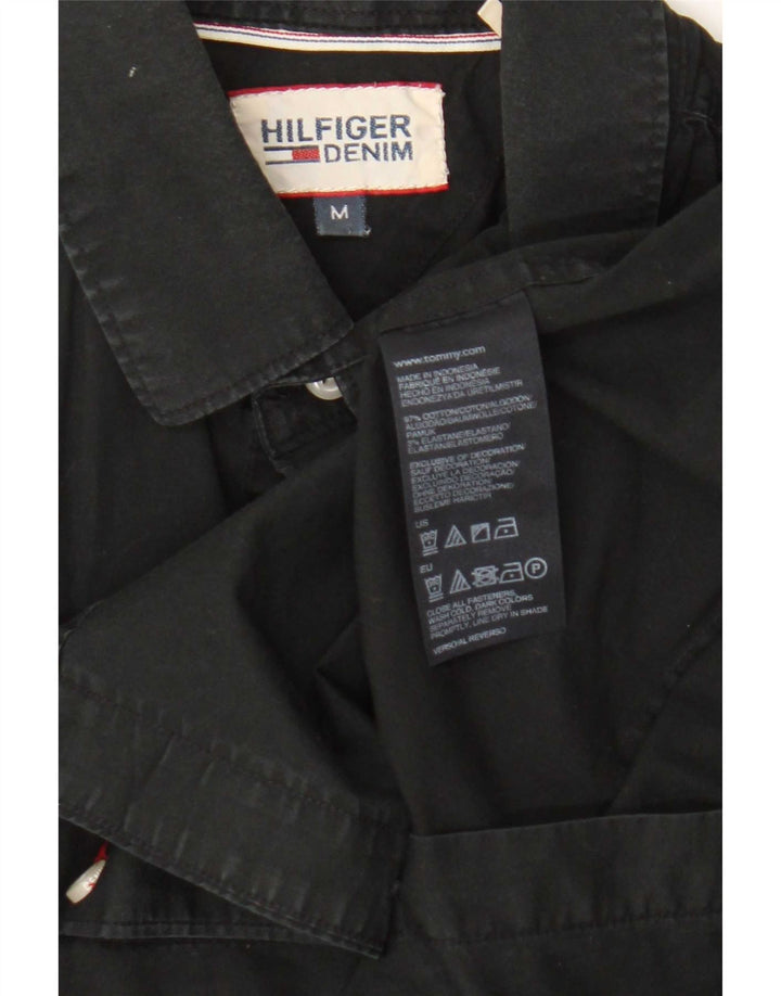 Tommy Hilfiger Camisa Slim Fit para Hombre Algodón Negro Mediano Clásico
