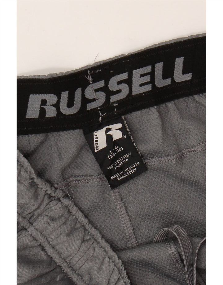 RUSSELL ATHLETIC Pantalones cortos deportivos Dri-Power para hombre Bloque de color gris grande