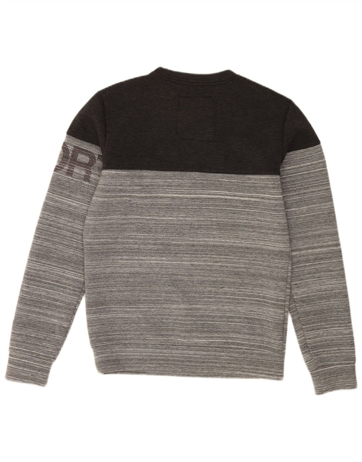 Superdry Hombre Sudadera Gráfica Jersey Pequeño Poliéster A Rayas Gris