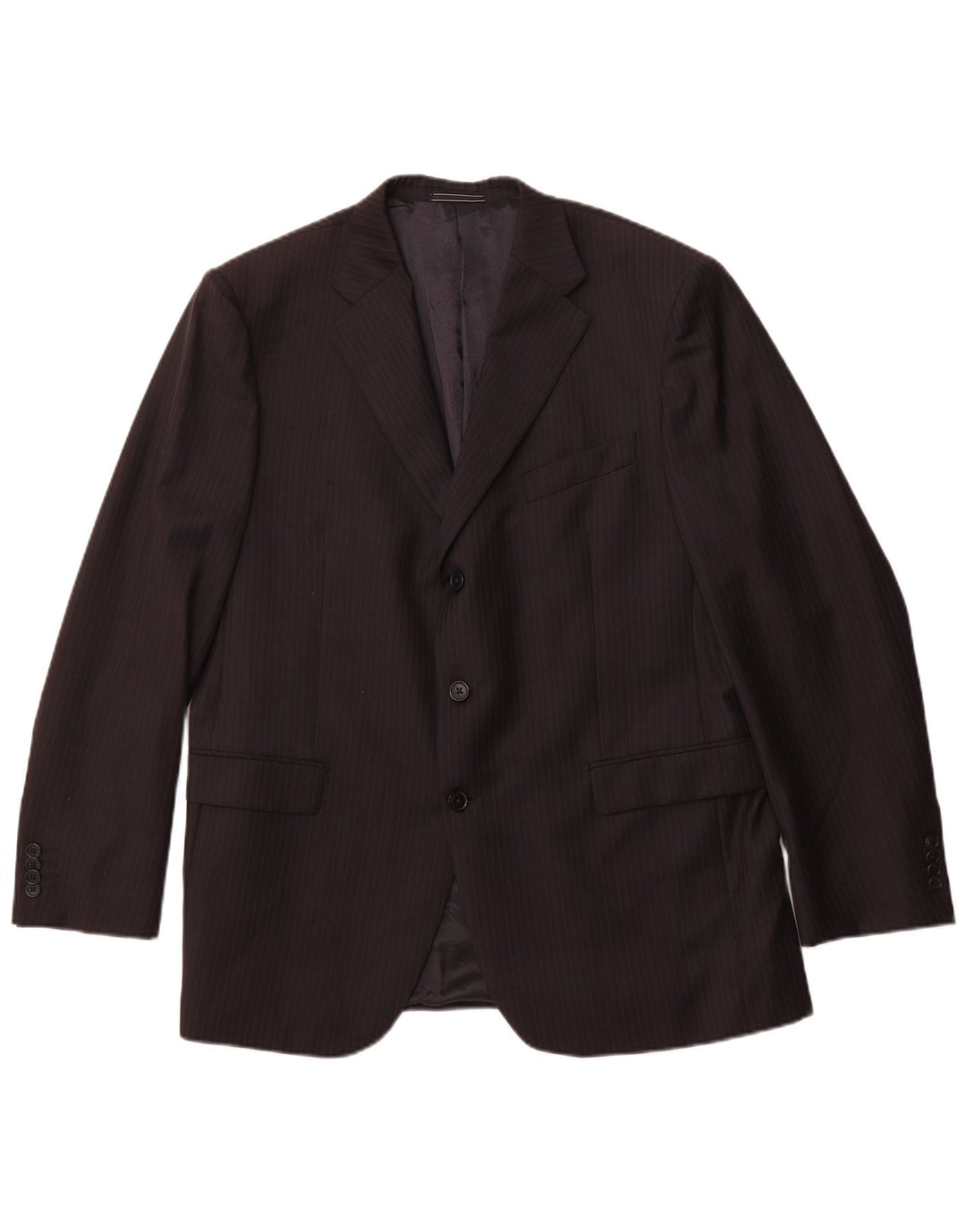 CERRUTI 1881 Chaqueta tipo blazer de 3 botones para hombre IT 54 2XL Lana negra a rayas