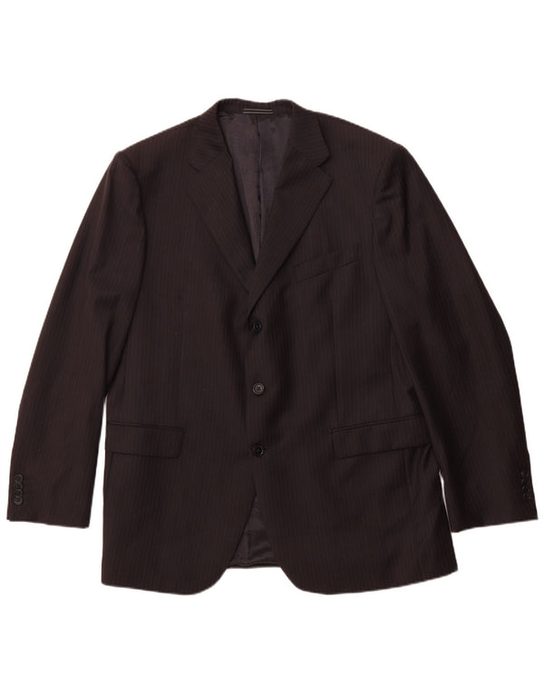 CERRUTI 1881 Chaqueta tipo blazer de 3 botones para hombre IT 54 2XL Lana negra a rayas