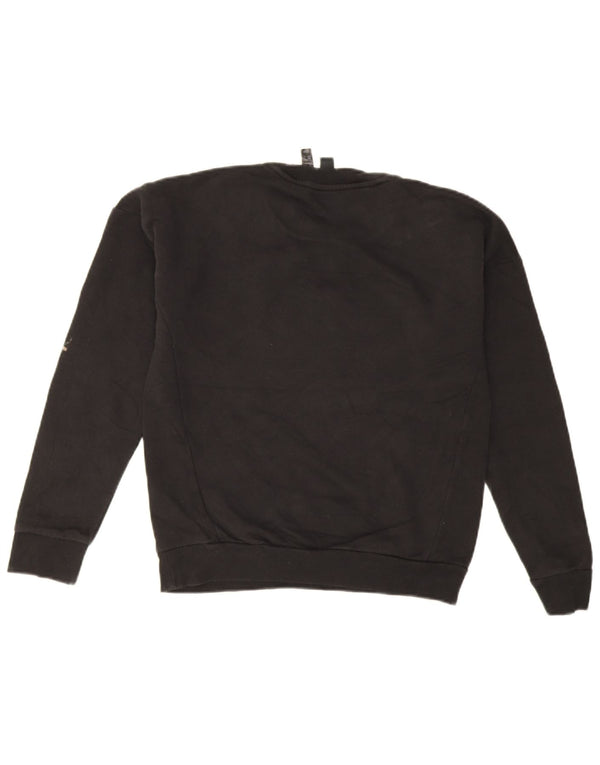 Adidas Sudadera de gran tamaño con gráfico para mujer UK 4/6 XS Algodón negro