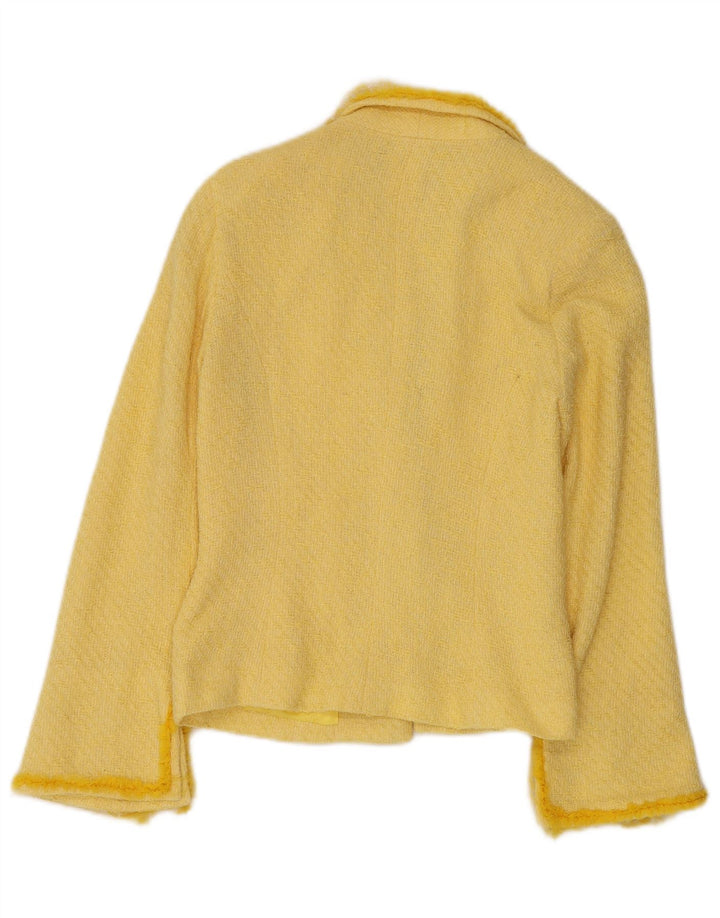 Morgan Chaqueta Blazer para Mujer UK 12 Algodón Amarillo Medio