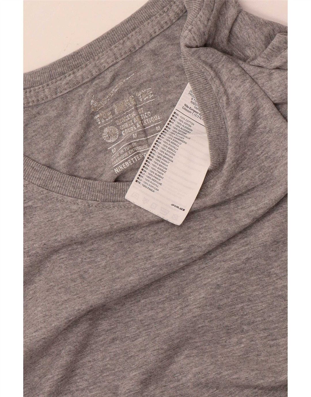 Camiseta Nike de corte atlético para hombre, parte superior de algodón gris medio