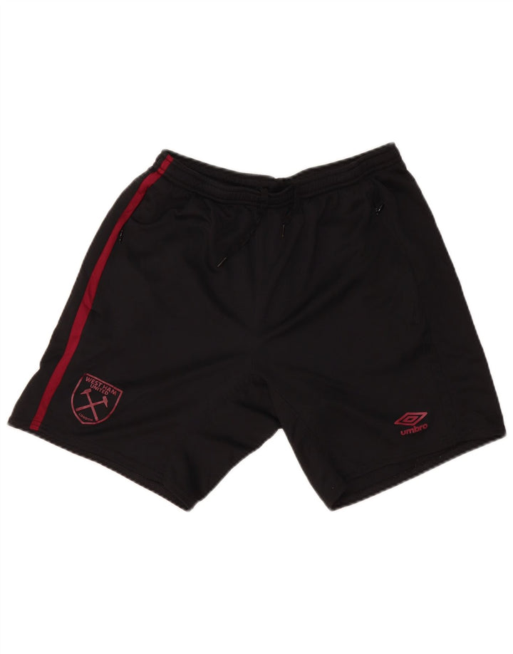 UMBRO Pantalones cortos deportivos West Ham United F.C para hombre, poliéster negro mediano