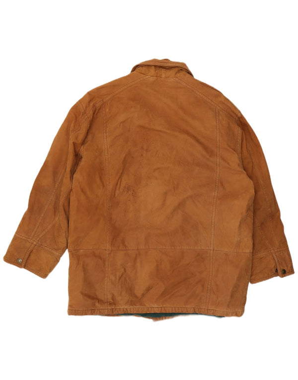 Chaqueta de ante vintage para hombre IT 52 XL cuero marrón