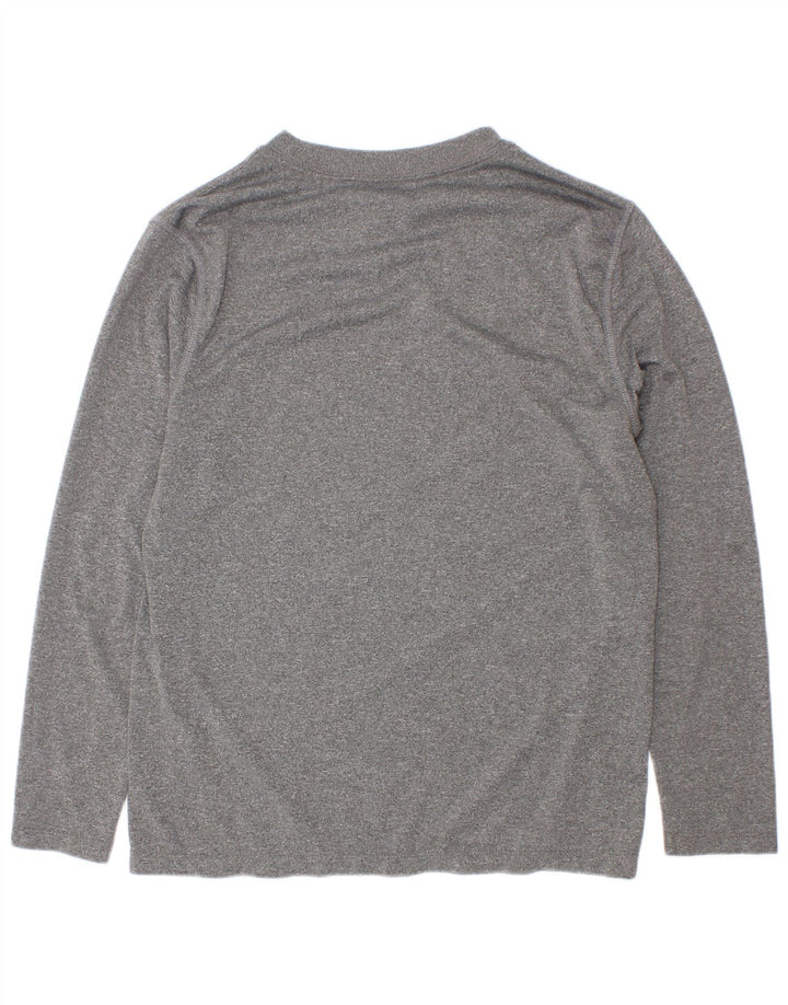 Camiseta Starter para niño, manga larga, 10-11 años, grande, gris, poliéster moteado