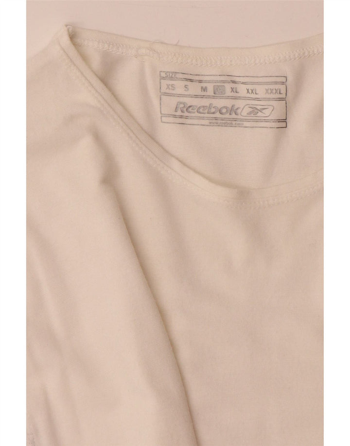 Reebok - Camiseta gráfica para hombre, talla grande, viscosa blanca