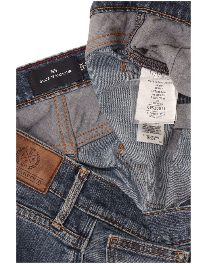 Marks & Spencer Vaqueros rectos azules Harbor para hombre W40 L33 Algodón azul