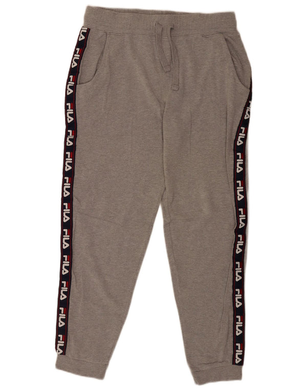 Fila Hombre Pantalones De Chándal Gráfico Joggers Large Gris Colorblock Sports