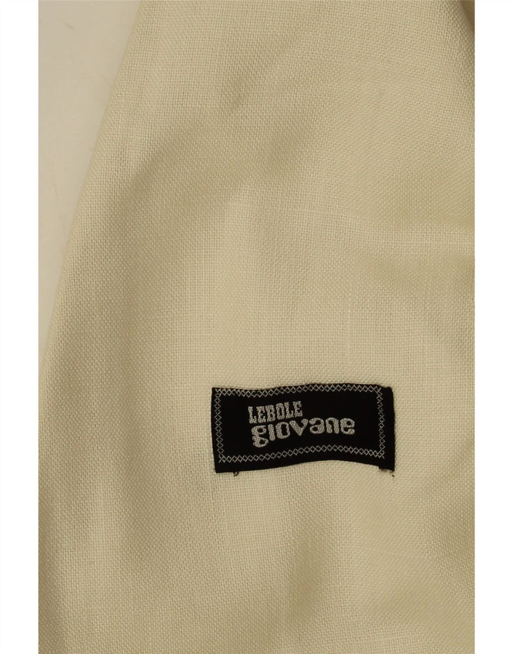 Lebole Chaqueta tipo blazer de 2 botones para hombre UK 36 Small Off White