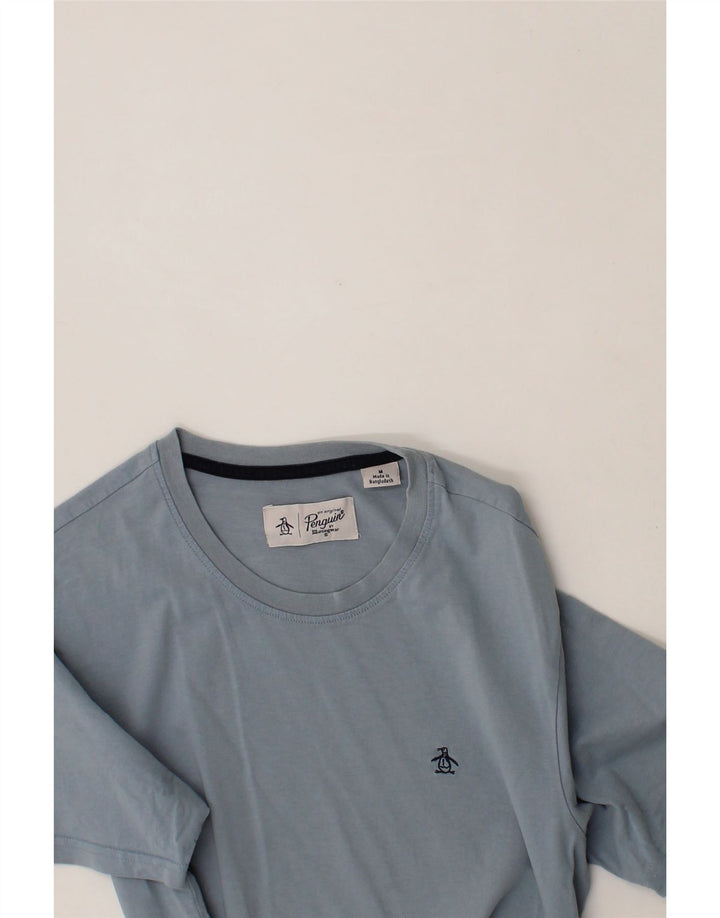 PENGUIN Mens T-Shirt Top Medium Blue Cotton Vintage Penguin and Second-Hand Penguin from Messina Hembry 