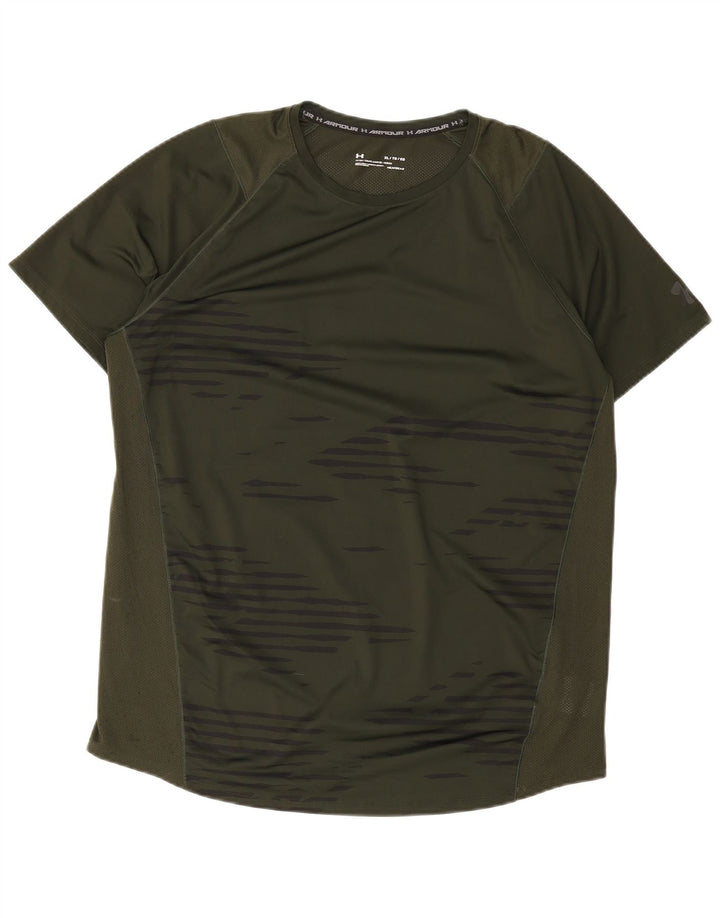 Under Armour Camiseta ajustada para hombre Top XL Poliéster a rayas verdes